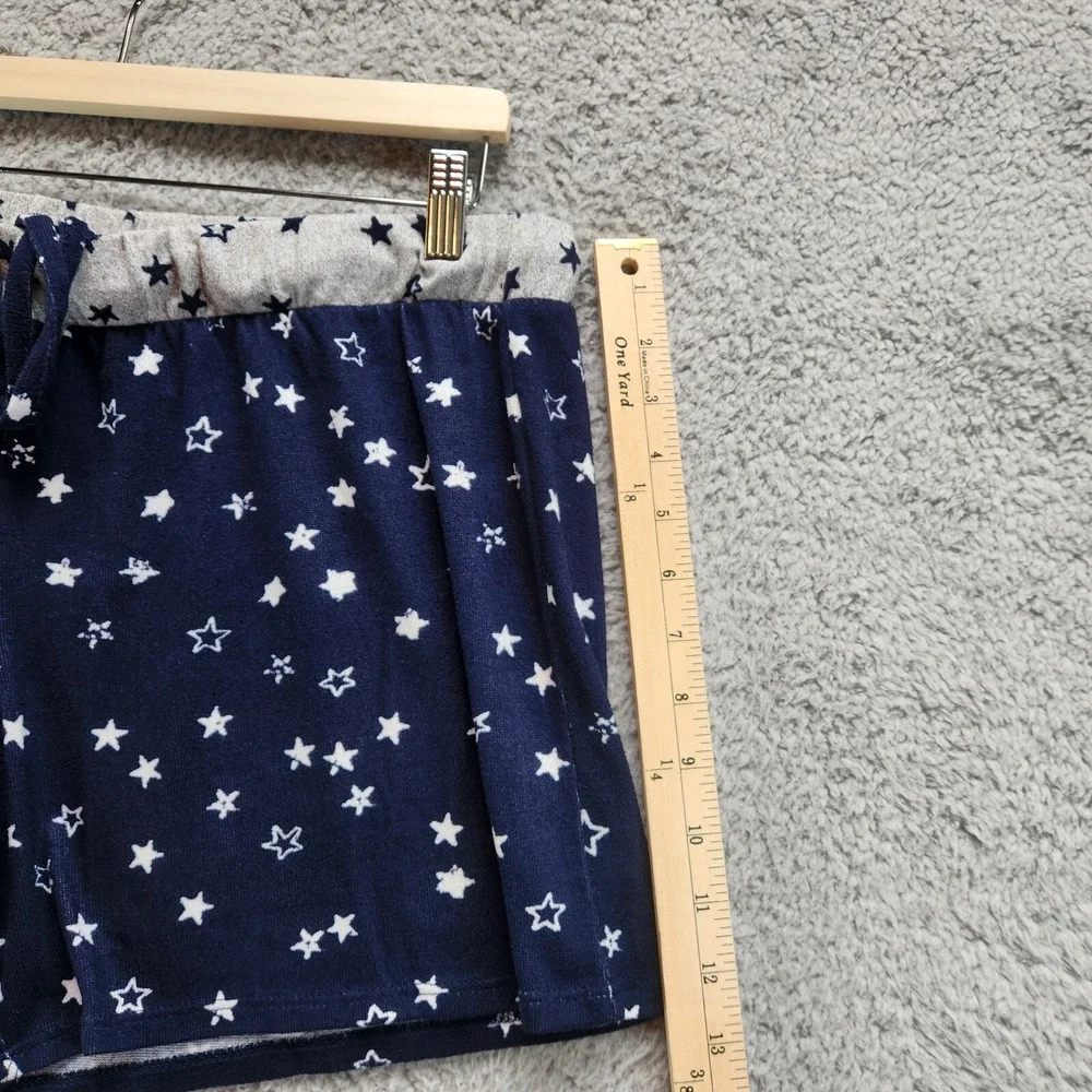 Lucky Brand Shorts Women's Medium Navy Blue Gray Star Print Stretch Drawstring